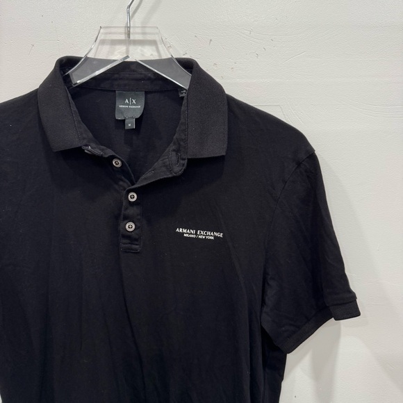 Armani Exchange Men’s Black Short Sleeve Polo Shirt Medium - Picture 3 of 6